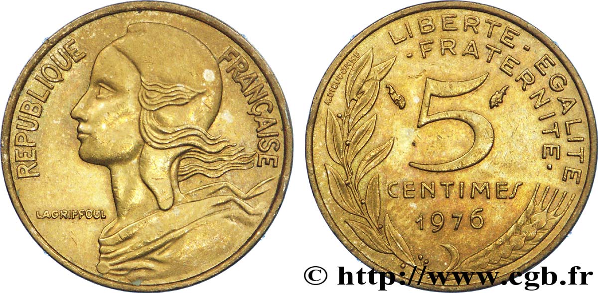 5 centimes Marianne 1976 Pessac F.125/12 BB 