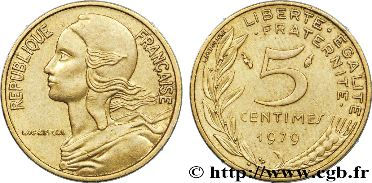 5 centimes Marianne 1979 Pessac F.125/15 MBC 