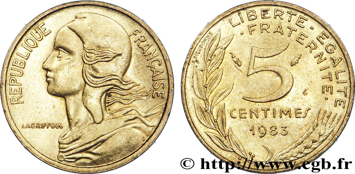 5 centimes Marianne 1983 Pessac F.125/19 SPL 