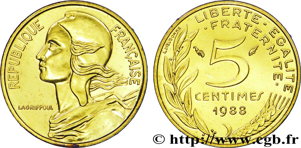 5 centimes Marianne 1988 Pessac F.125/24 FDC 