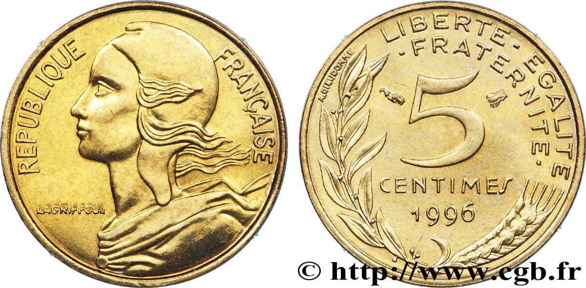 5 centimes Marianne, 4 plis 1996 Pessac F.125/39 ST 