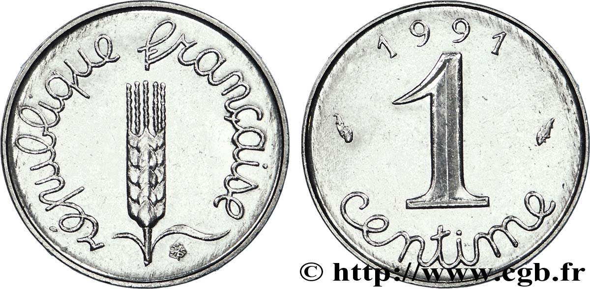 1 centime Épi, frappe monnaie 1991 Pessac F.106/48 SPL 