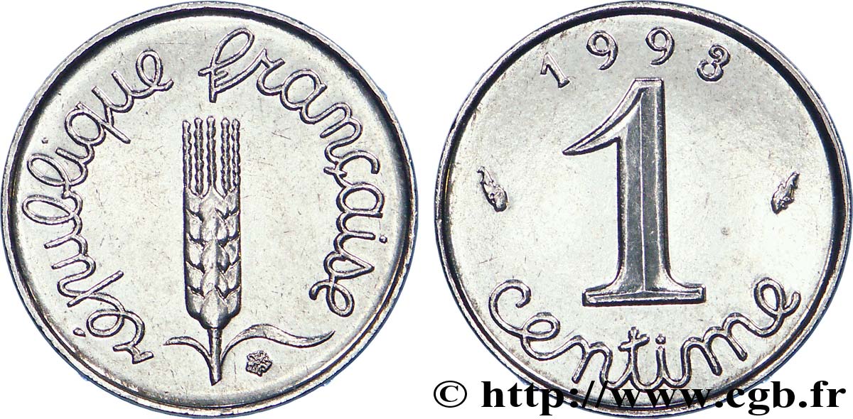 1 centime Épi, frappe monnaie 1993 Pessac F.106/52 SUP 