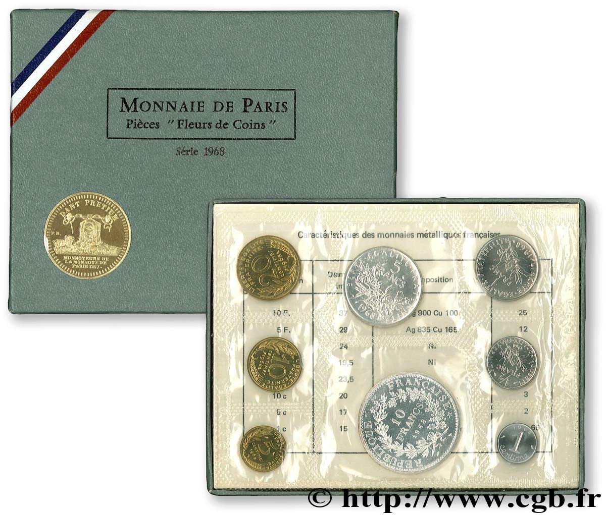 Boîte Fleur de Coins 1968  F.5000 9 FDC 