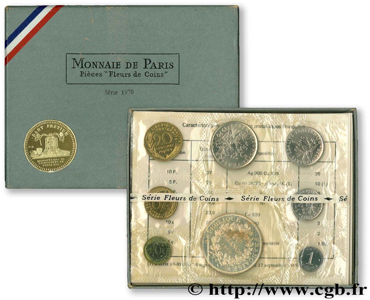 Boîte Fleur de Coins 1970  F.5000 11 FDC 