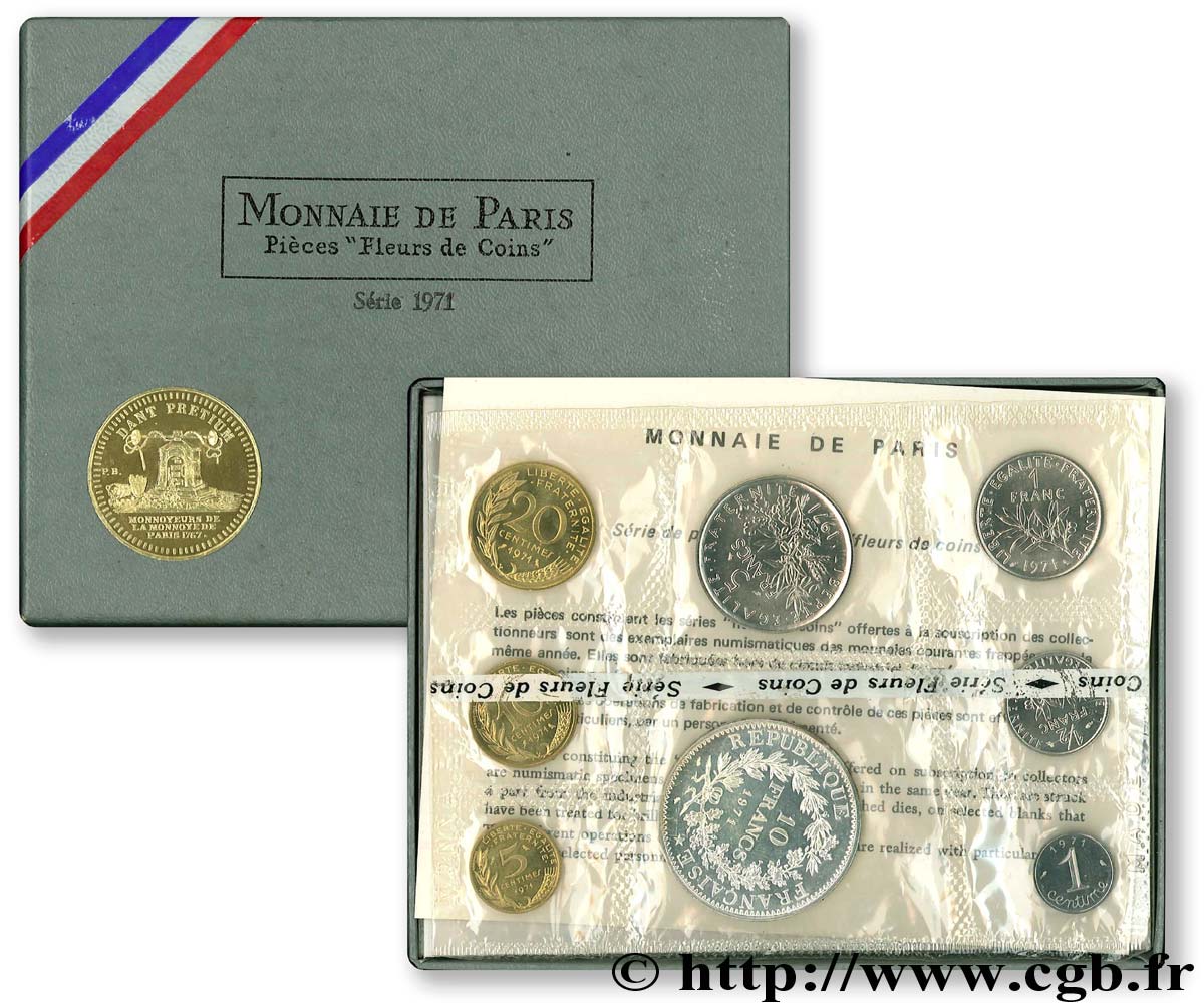 Boîte Fleur de Coins 1971  F.5000 12 FDC 