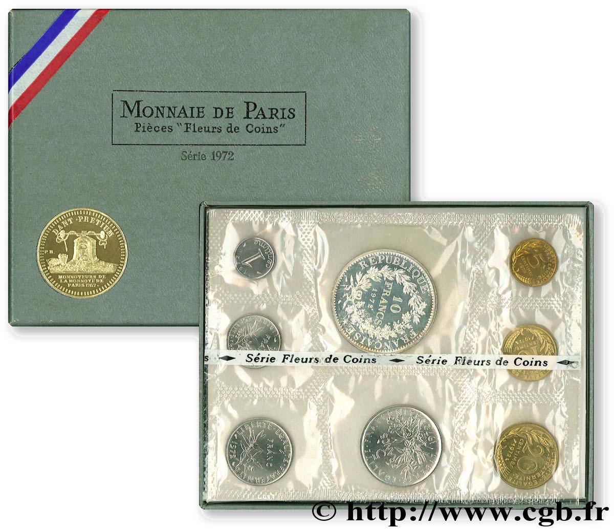 Boîte Fleur de Coins 1972  F.5000 13 MS 