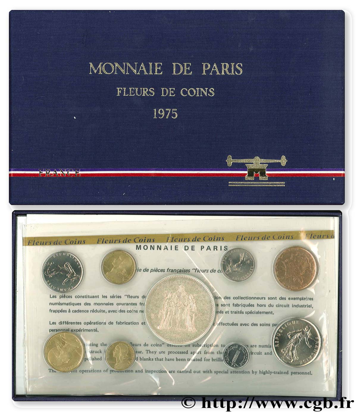 Boîte Fleur de Coins 1975  F.5000 18 MS 