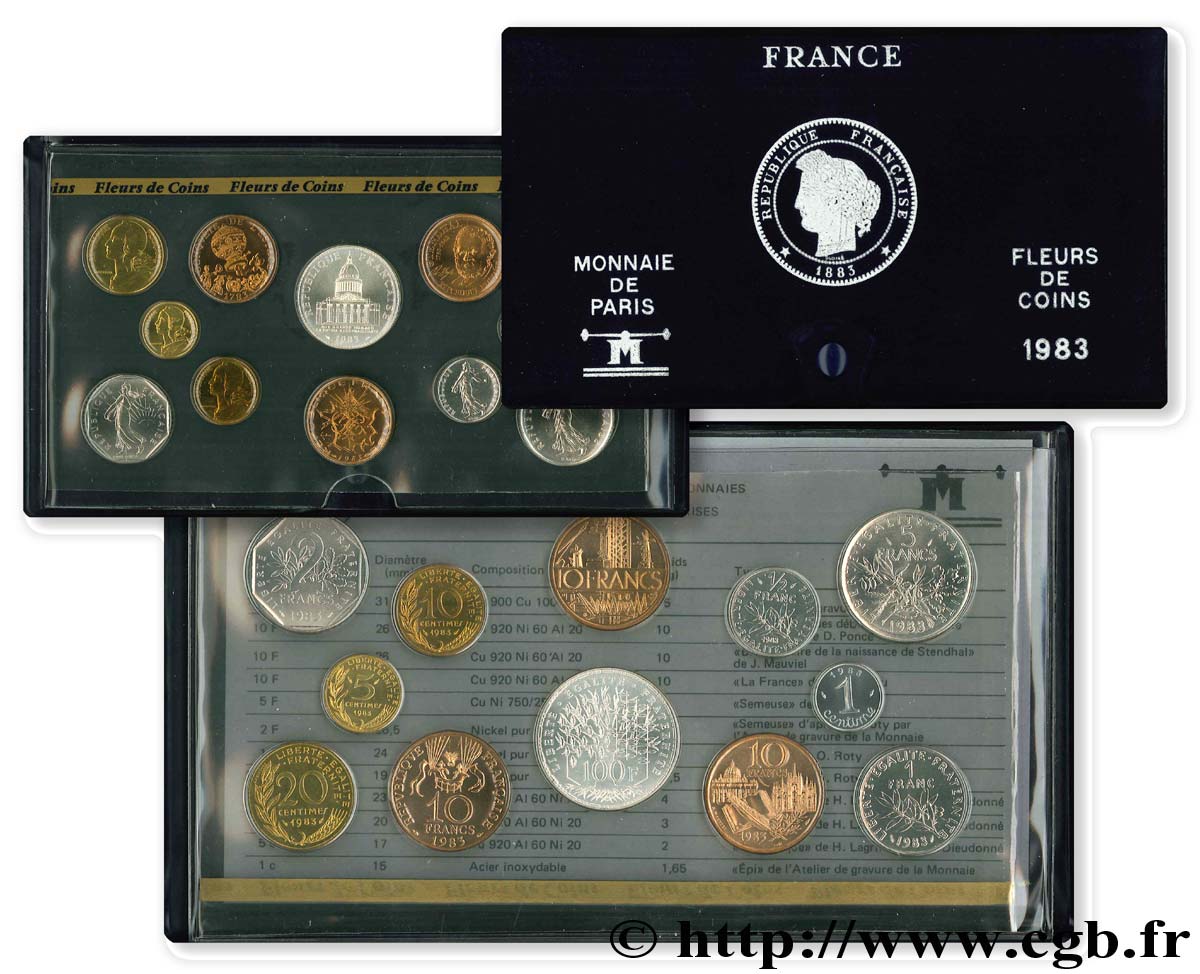 Boîte Fleur de Coins 1983  F.5000 40 MS 
