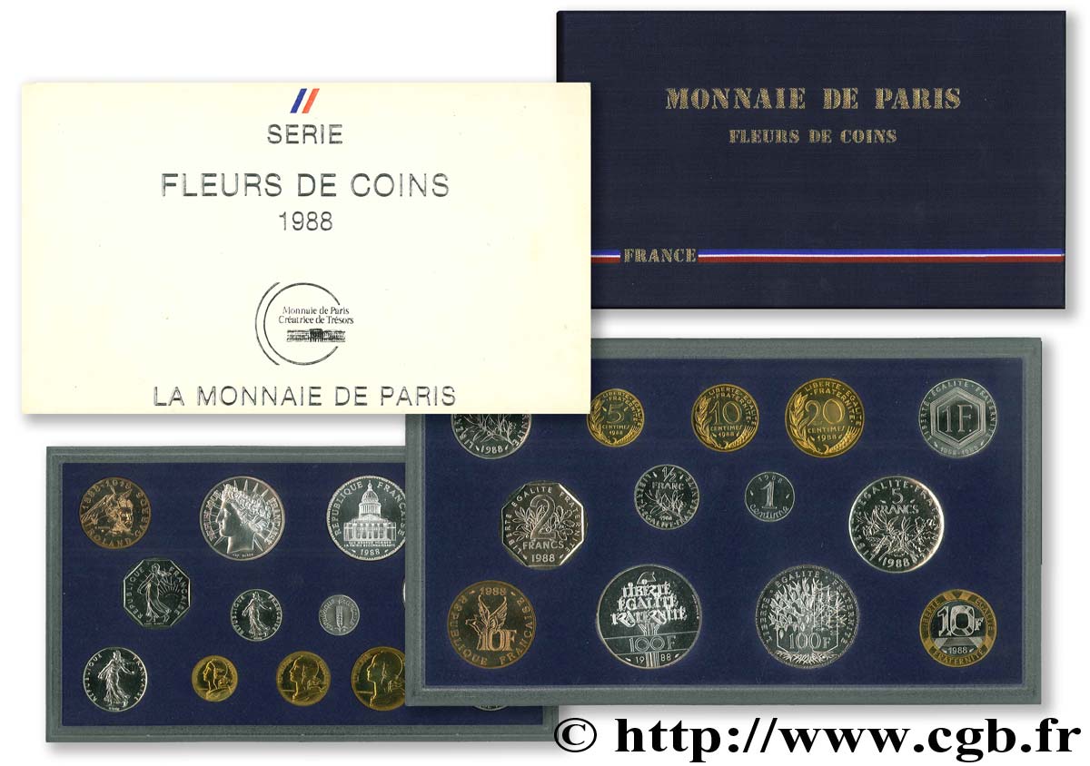 Boîte Fleur de Coins 1988  F.5000 45 FDC 