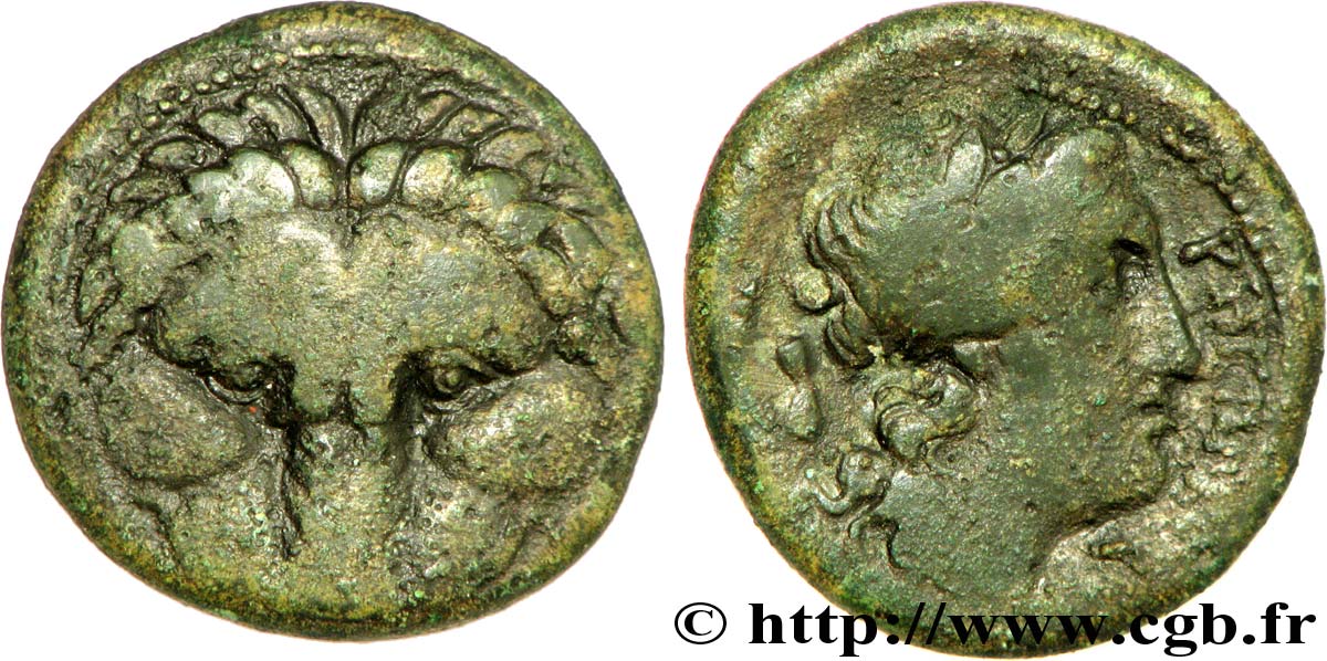BRUTTIUM - REGGIO DI CALABRIA Obole ou demi-unité de bronze, (MB, Æ 20) XF/VF