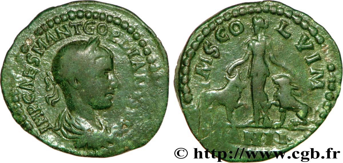 GORDIANUS III As, (MB, Æ 22) SS