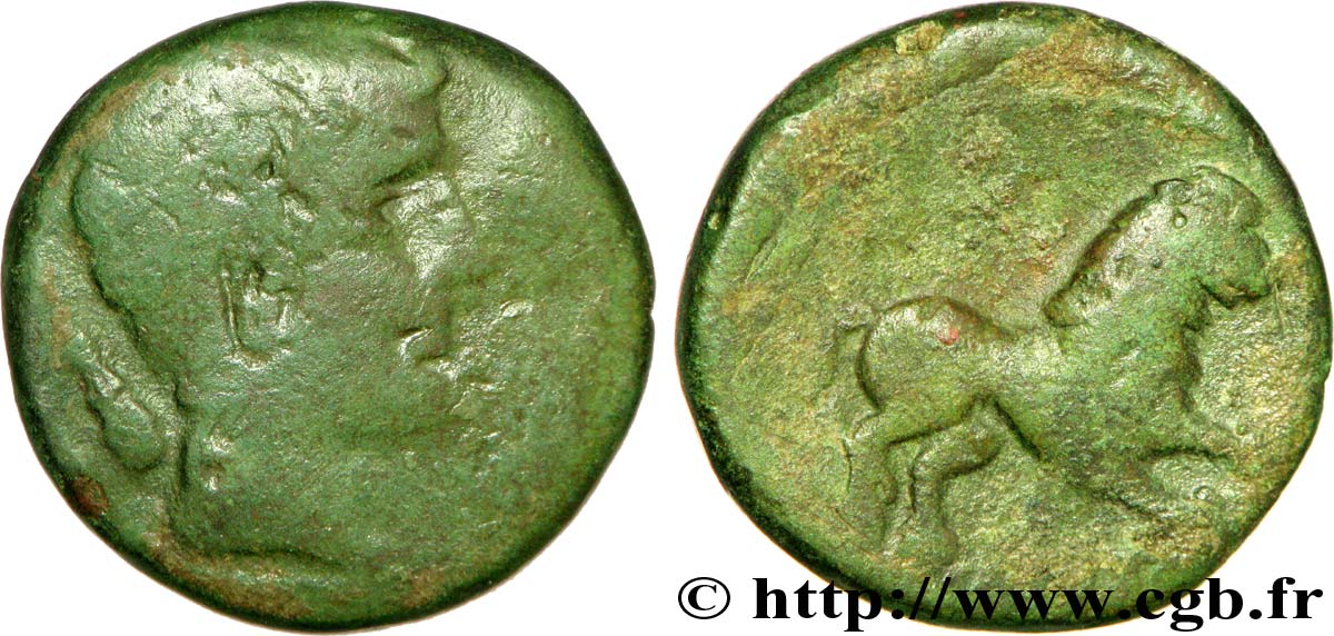 GALLIEN - SÜDWESTGALLIEN - LONGOSTALETES (Region die Narbonna) Bronze au lion fSS