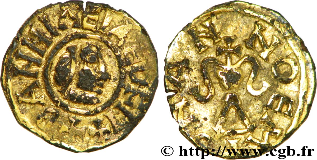 BANASSAC (BANNACIACO) - Lozère Triens au type de CHARIBERT II (528-531) TTB