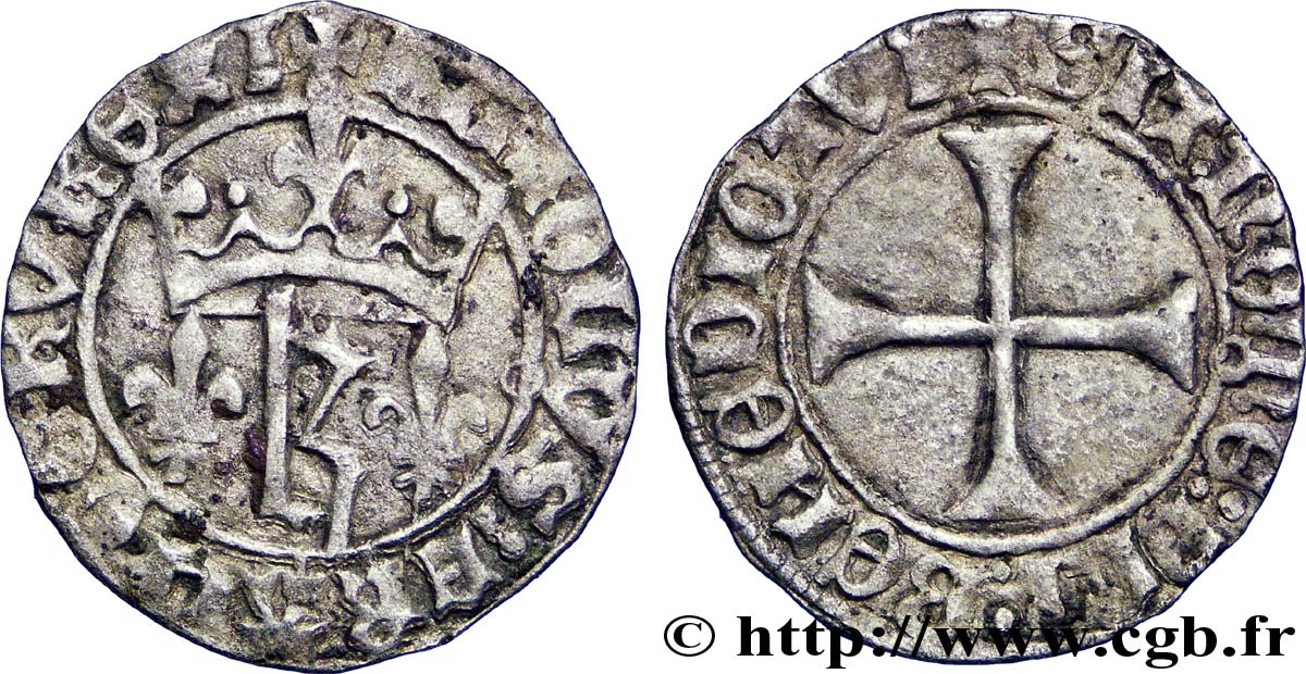 CHARLES VII LE VICTORIEUX Petit blanc au K ou des  gens d armes  4/12/1431 Tours TTB
