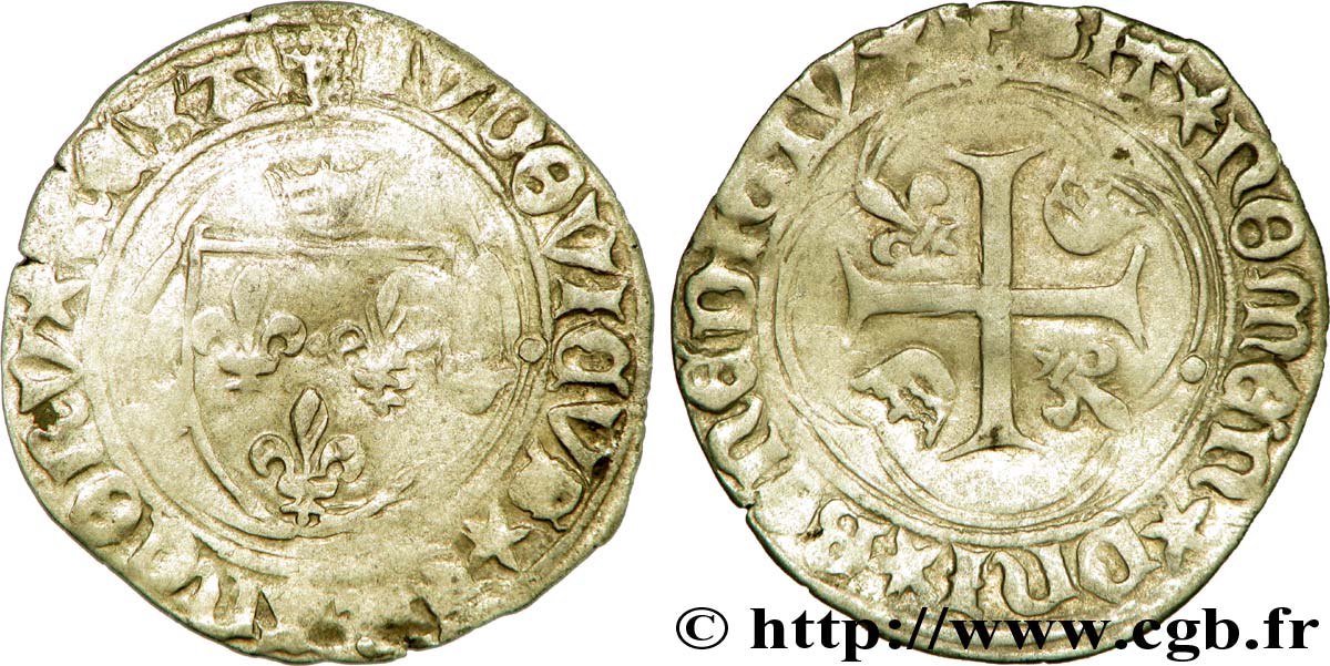 LOUIS XII LE PÈRE DU PEUPLE Douzain ou grand blanc à la couronne 25/04/1498 Angers TB+/TTB