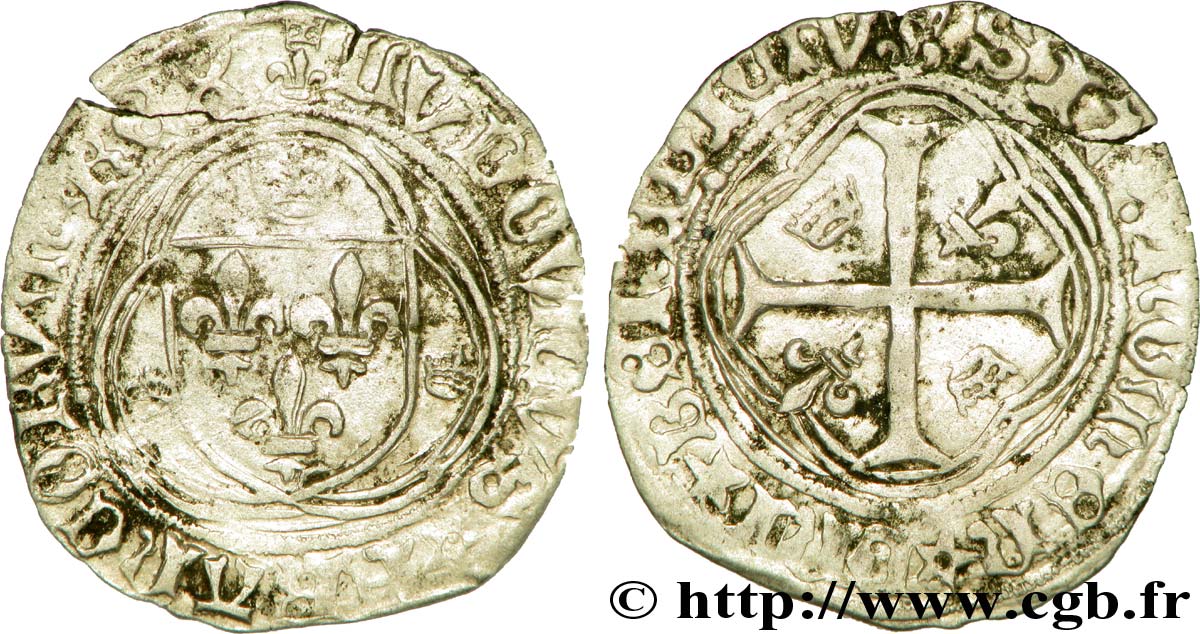 LOUIS XII LE PÈRE DU PEUPLE Douzain ou grand blanc à la couronne 25/04/1498 Tournai TTB