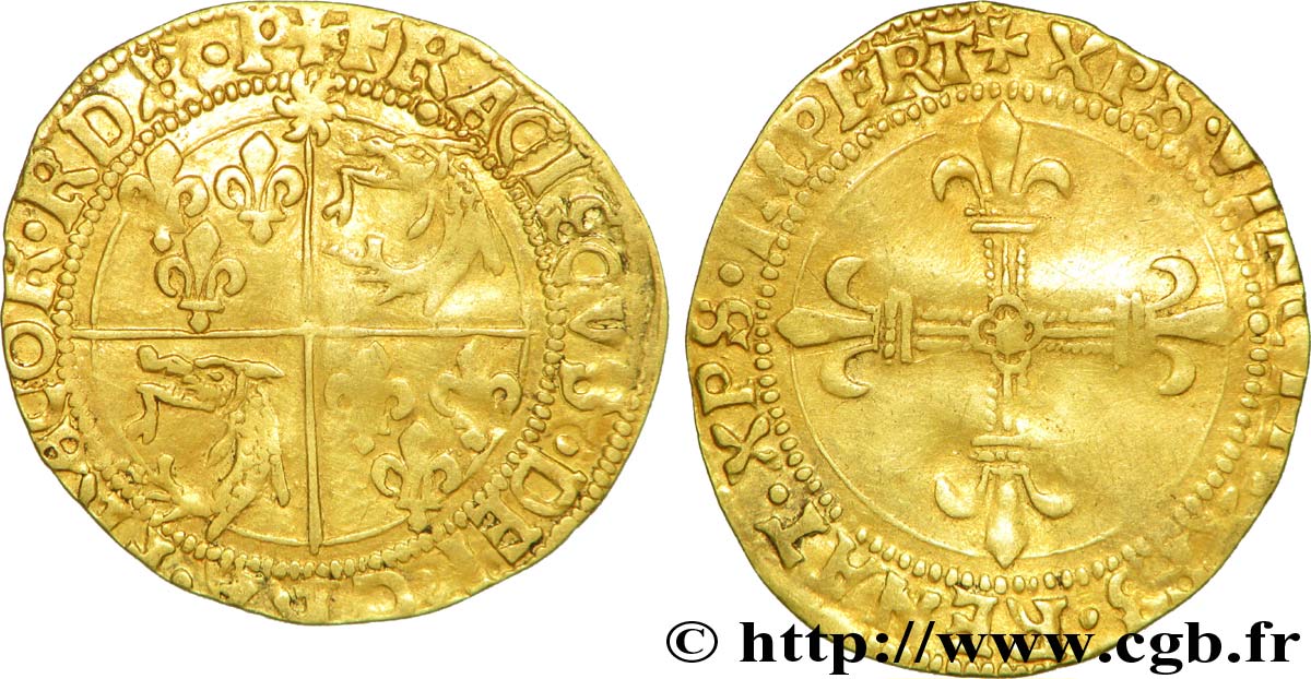 FRANCOIS I Écu d or au soleil du Dauphiné, 1er type 21/07/1519 Romans fVZ