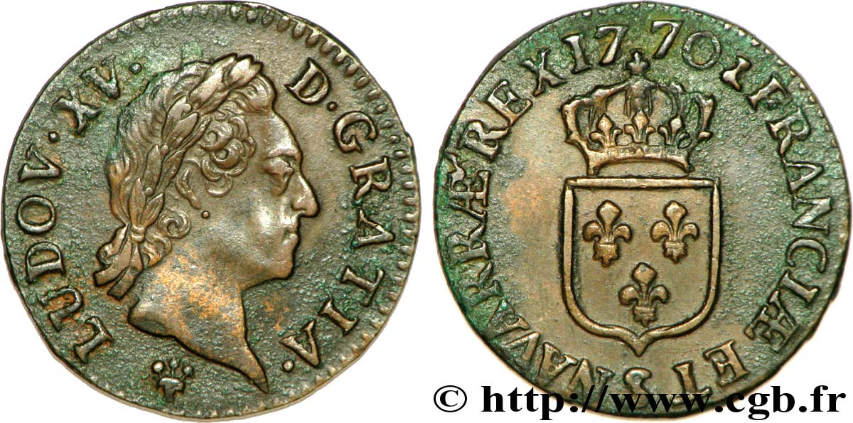 LOUIS XV DIT LE BIEN AIMÉ Demi-sol dit  à la vieille tête  1770 Reims TTB+