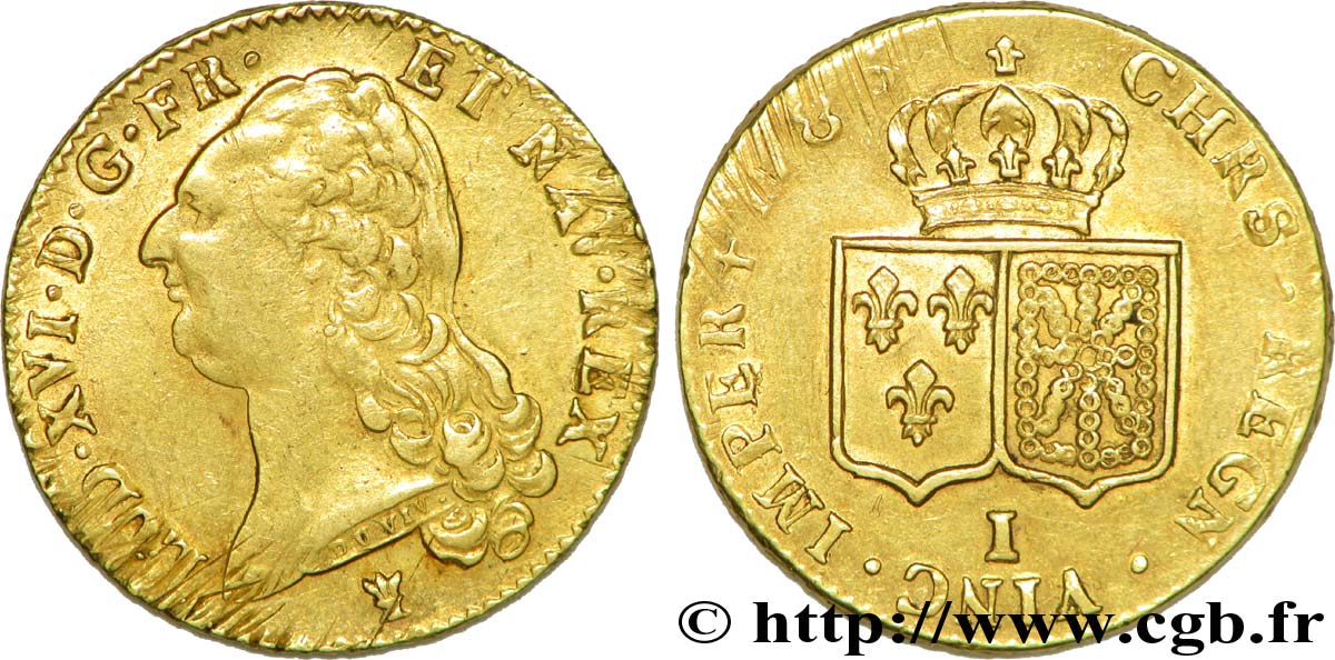 LOUIS XVI Double louis d’or aux écus accolés 1786 Limoges 