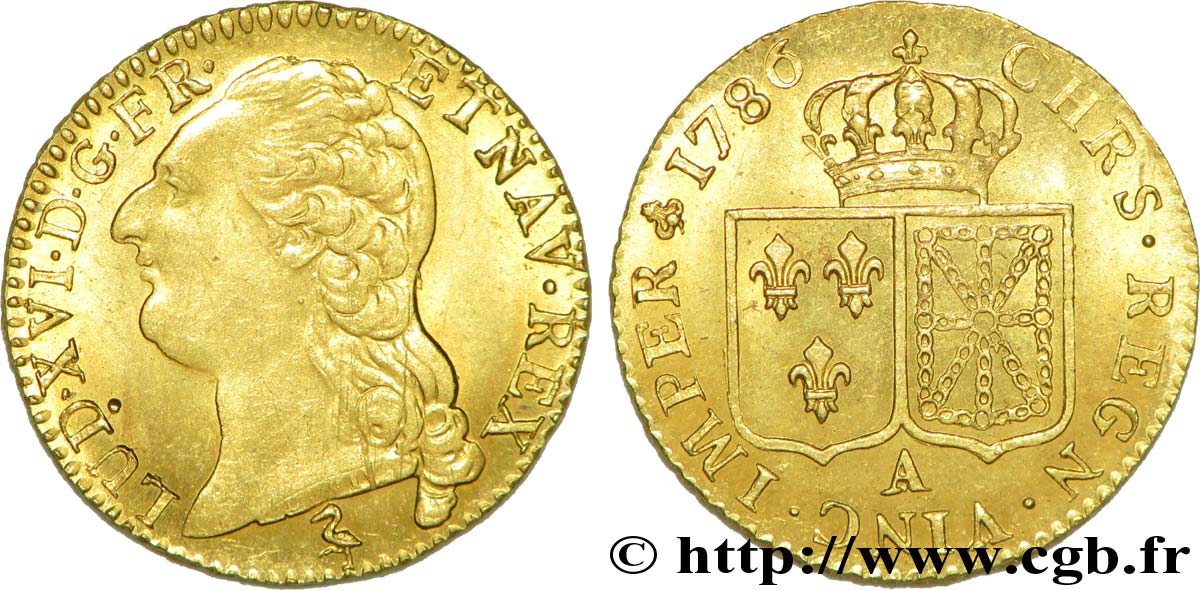 LOUIS XVI Louis d&nbsp;or aux écus accolés 1786 Paris SPL/MS