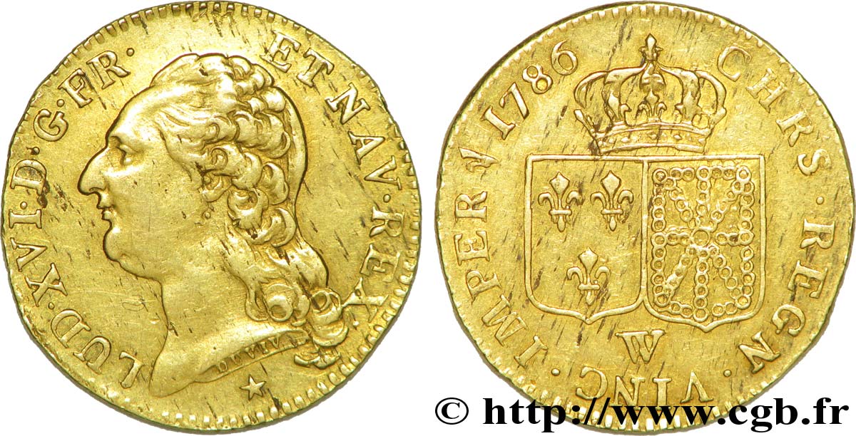 LOUIS XVI Louis d or dit  aux écus accolés  1786 Lille TTB+
