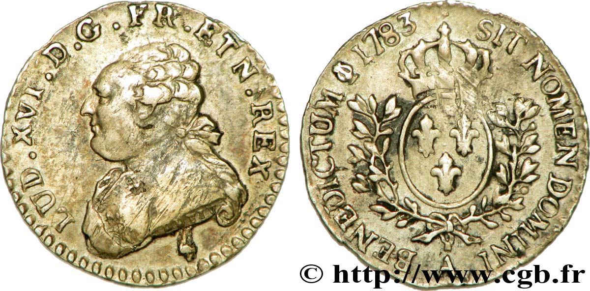 LOUIS XVI Vingtième d écu dit  au buste fort  1783 Paris TTB