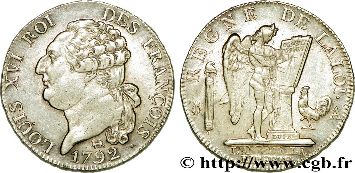 LOUIS XVI (MONARQUE CONSTITUTIONNEL)  Demi-écu dit  au génie , type FRANÇOIS 1792 Paris SUP/TTB+