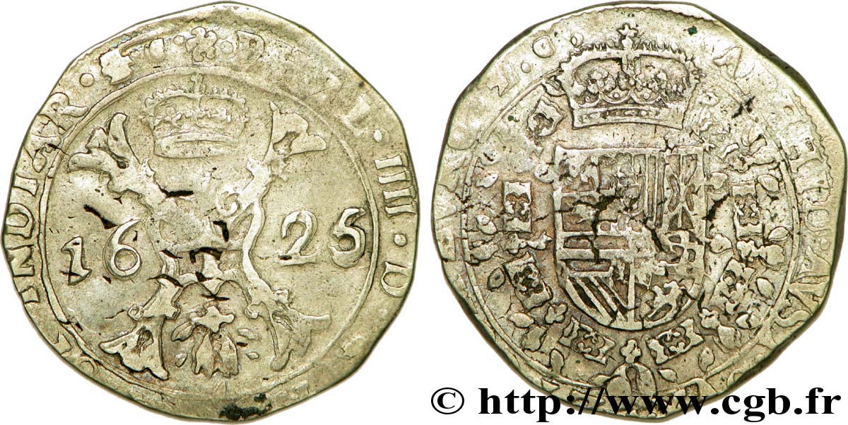 COUNTRY OF BURGUNDY - PHILIPPE IV OF SPAIN Demi-patagon 1625 Dôle VF