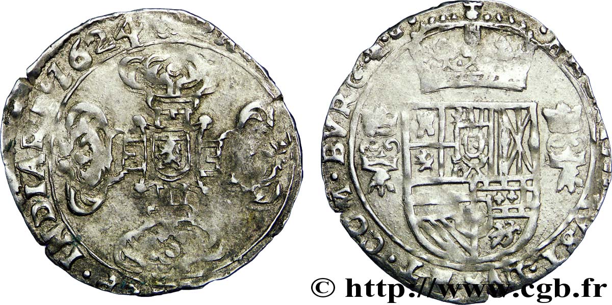 COUNTRY OF BURGUNDY - PHILIPPE IV OF SPAIN Seizième de patagon XF/VF