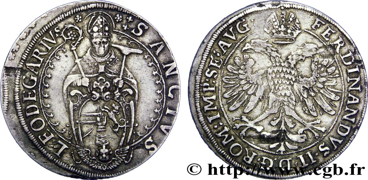 ALSACE - MURBACH AND LURE - MINORITY OF LEOPOLD WILHELM OF AUSTRIA Thaler XF