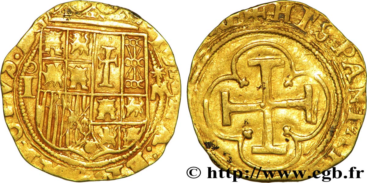 SPAIN - KINGDOM OF SPAIN - JOANNA AND CHARLES Écu d’or, escudo n.d. Tolède AU