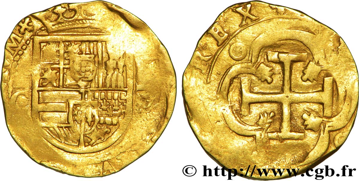 SPAIN - PHILIPPE II OF HABSBOURG Double écu d’or [1591 ?] Séville MBC