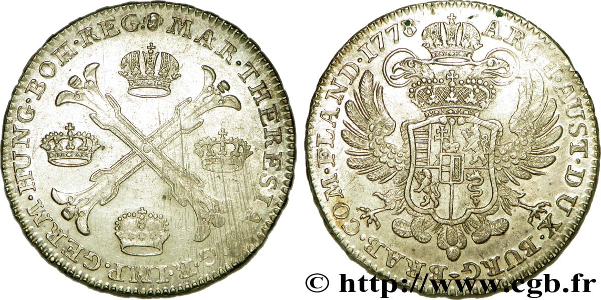 AUSTRIAN LOW COUNTRIES - DUCHY OF BRABANT - MARIE-THERESE Kronenthaler ou couronne d argent 1778 Bruxelles SPL
