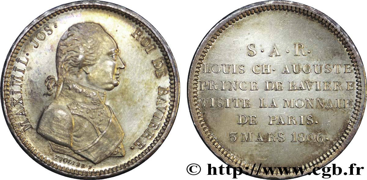 Monnaie de visite, module de 2 francs, pour Maximilien de Bavière 1806 Paris VG.1505  MS 