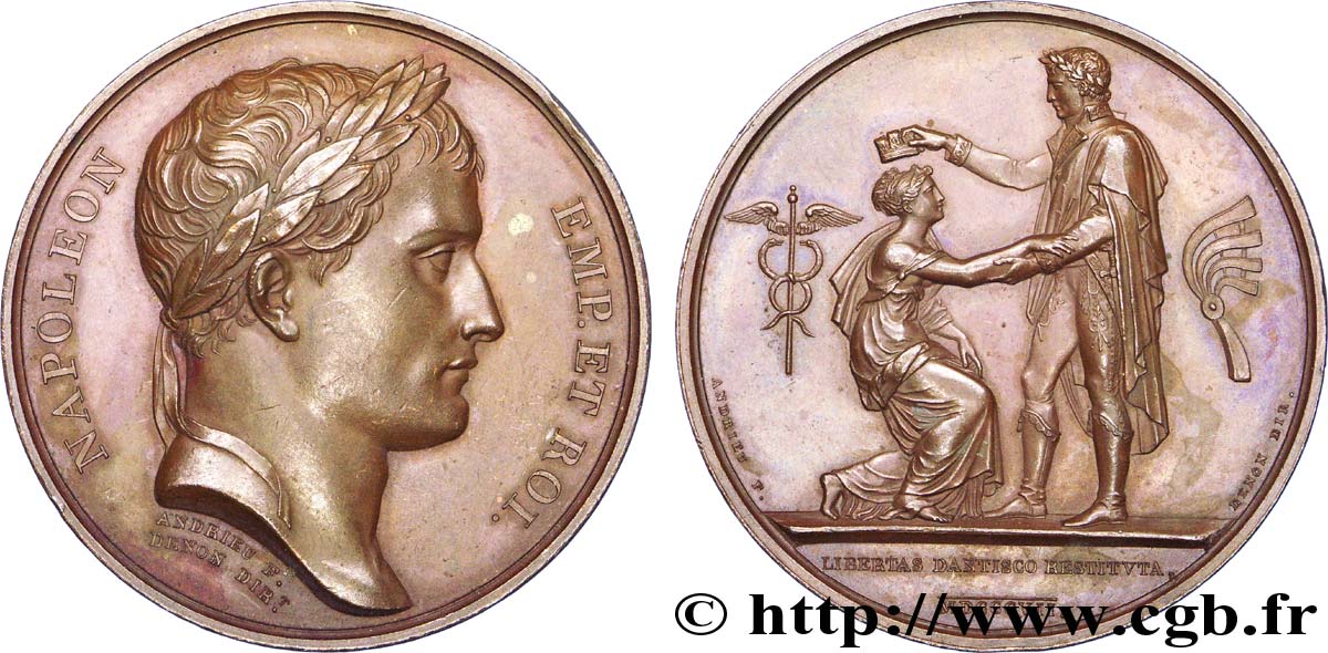 PREMIER EMPIRE / FIRST FRENCH EMPIRE Médaille BR 41, Liberté rendue à Dantzig AU