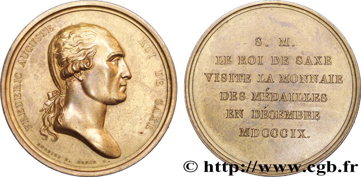 PRIMO IMPERO Médaille BR 41, Visite du roi de Saxe à la Monnaie des Médailles AU