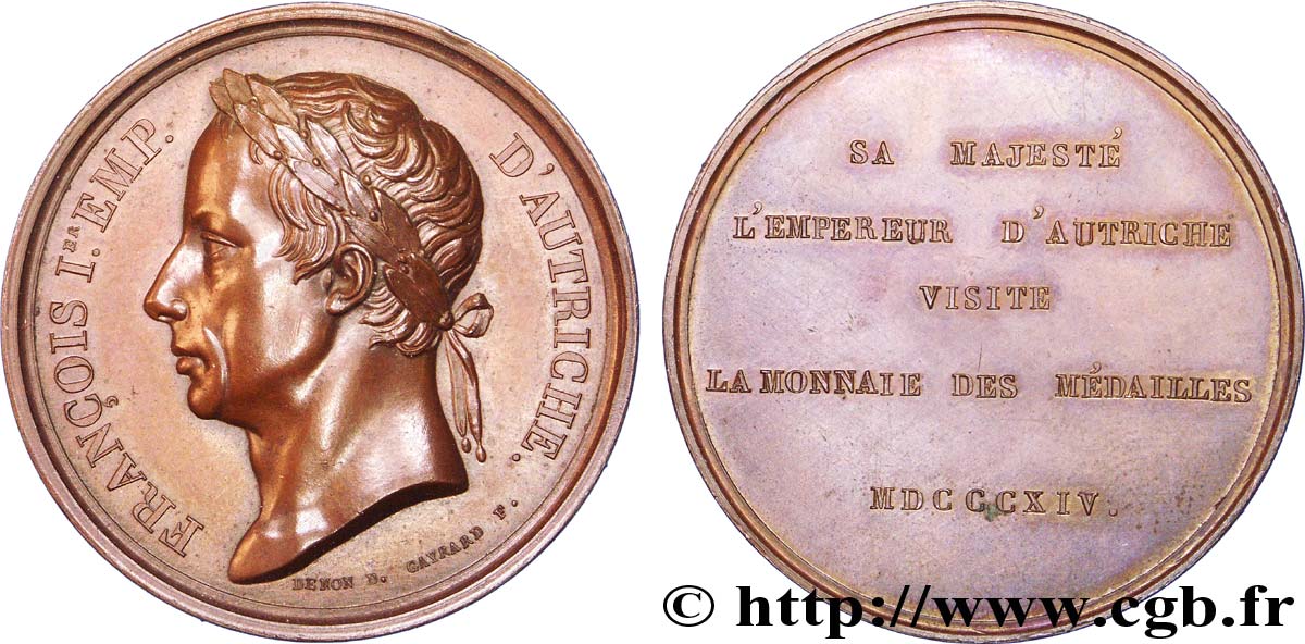 PREMIER EMPIRE / FIRST FRENCH EMPIRE Médaille BR 41, Visite de l’empereur d’Autriche à la Monnaie des Médailles AU