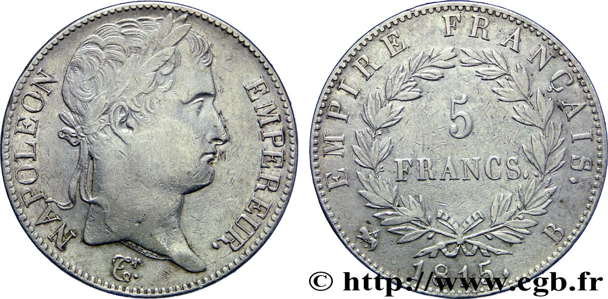 5 francs Napoléon Empereur, Cent-Jours 1815 Rouen F.307A/2 BB 