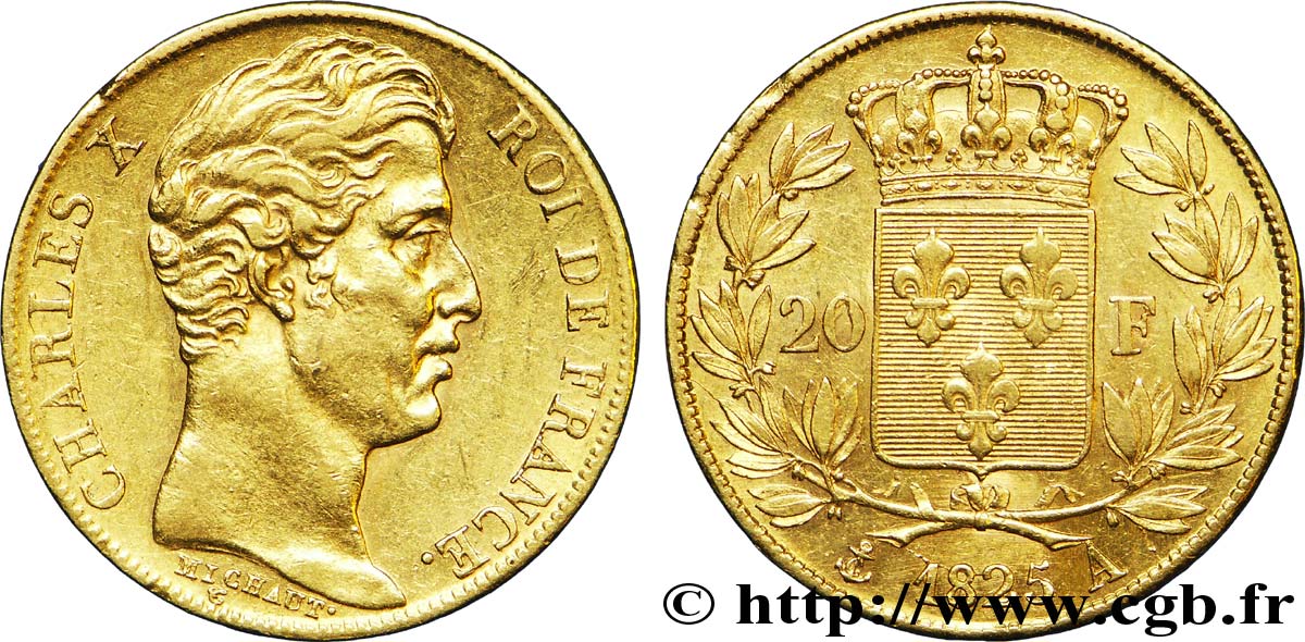 20 francs or Charles X 1825 Paris F.520/1 TTB 