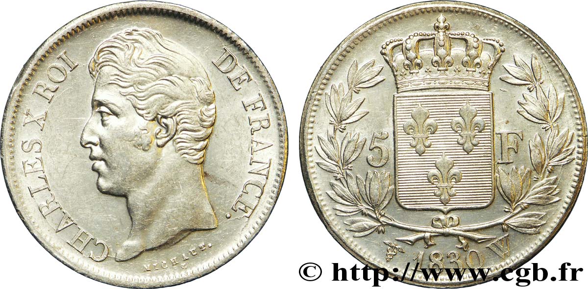 5 francs Charles X, 2e type 1830 Lille F.311/52 SPL 