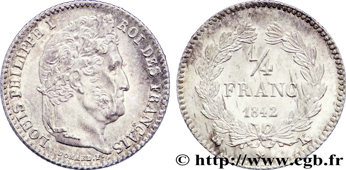 1/4 franc Louis-Philippe 1842 Bordeaux F.166/91 SC 