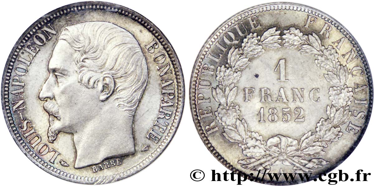1 franc Louis-Napoléon 1852 Paris F.212/1 SPL 