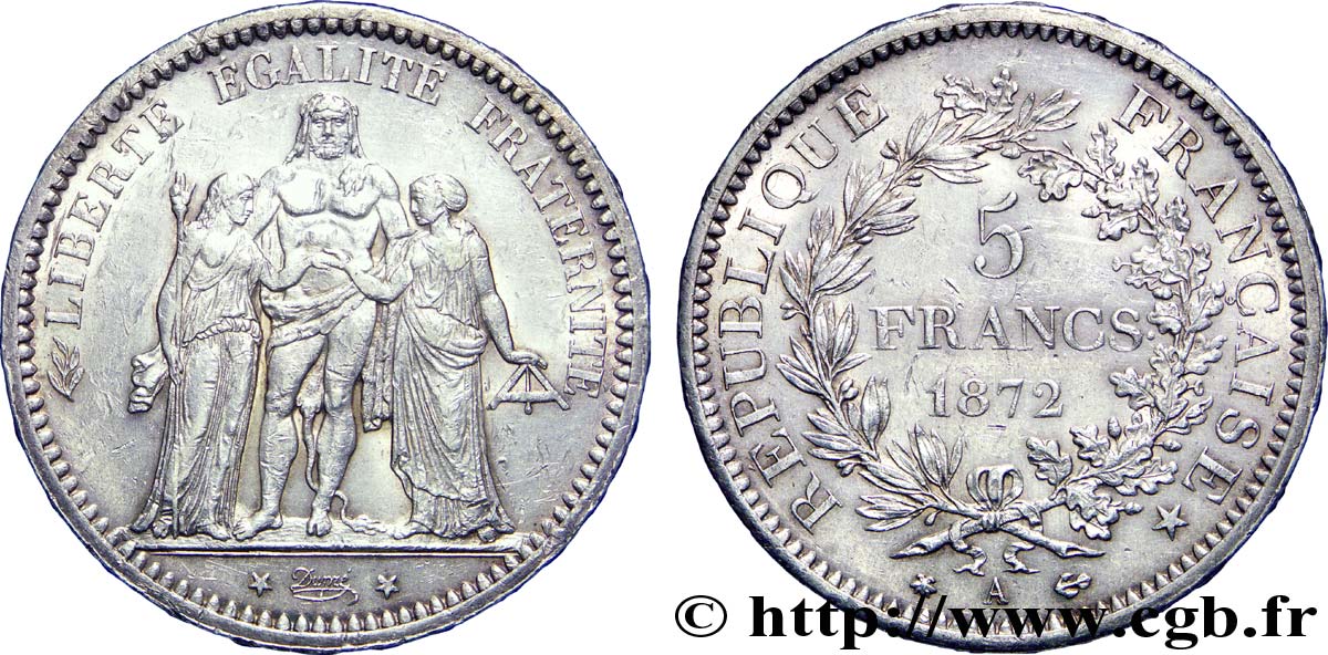 5 francs Hercule 1872 Paris F.334/6 XF 