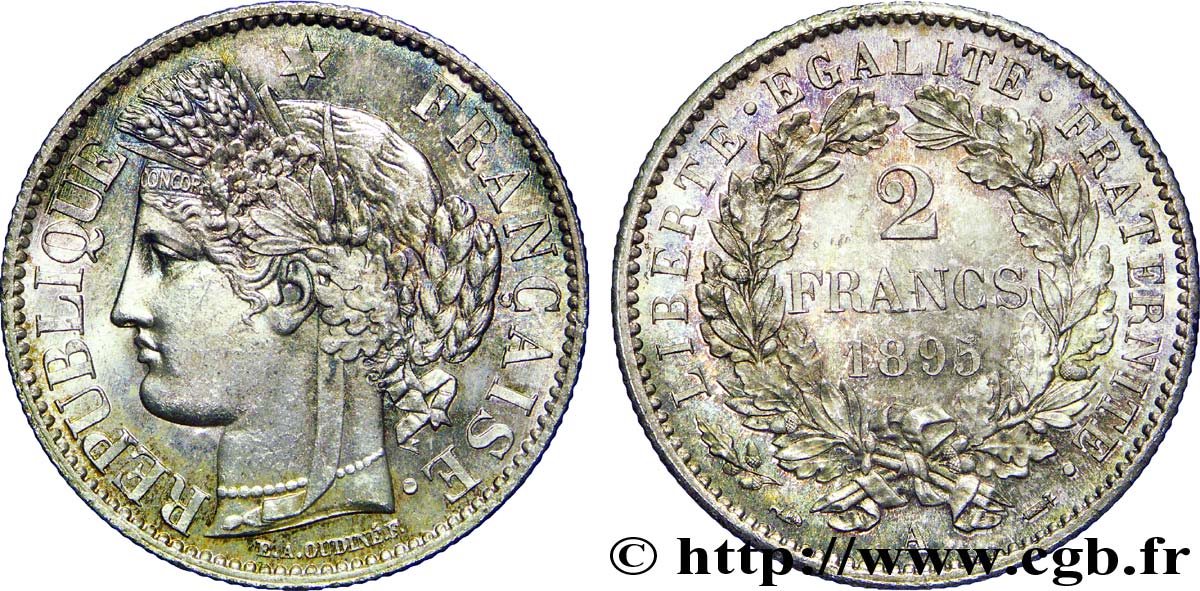 2 francs Cérès, avec légende 1895 Paris F.265/17 SPL 