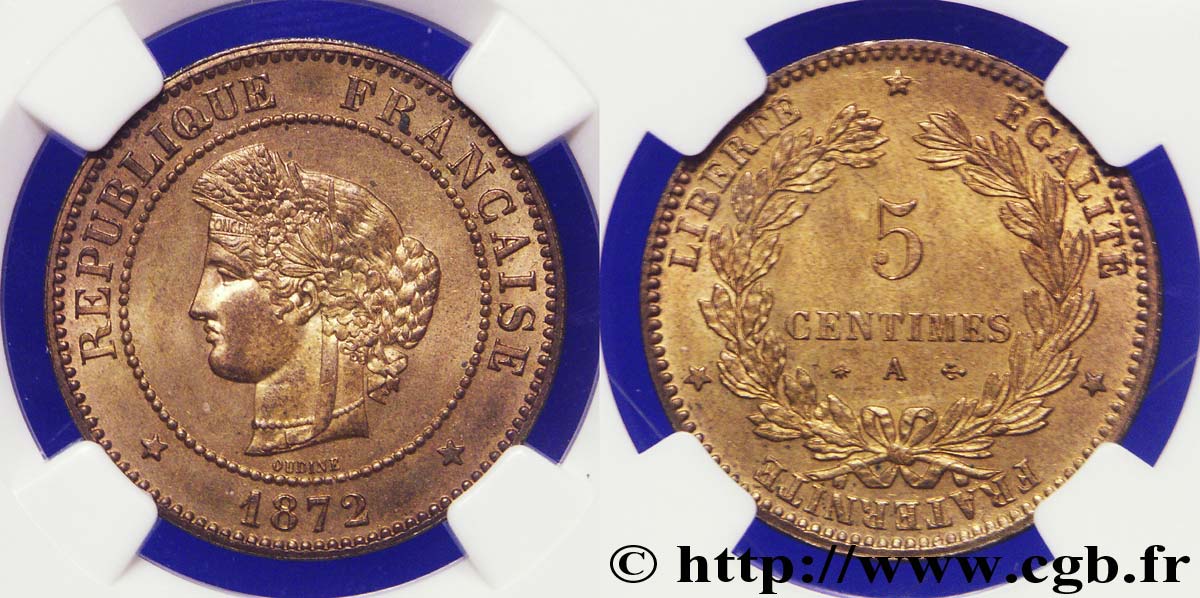 5 centimes Cérès 1872 Paris F.118/4 MS 