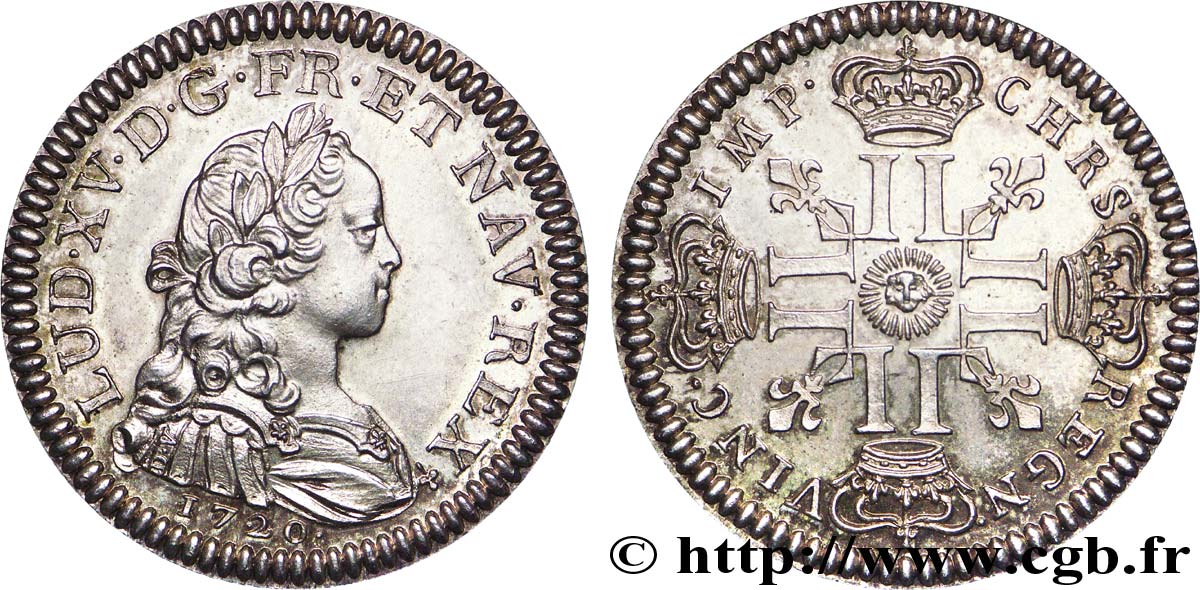 Essai de métal et de module au type de Louis XV frappé sur flan large n.d.  VG.3963  MS 