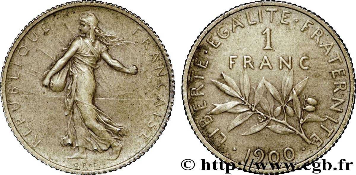 1 franc Semeuse, flan mat 1900  F.217/5 VZ 