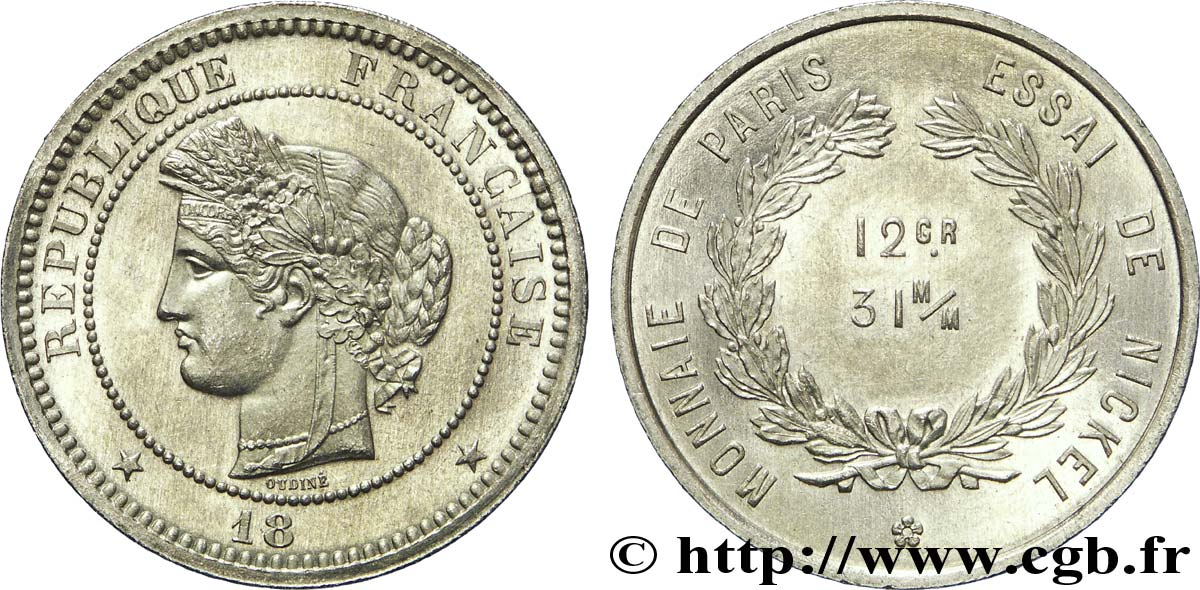 Essai de flan pour la 5 francs Lavrillier, 31 mm, 12 g n.d. Paris G.265 a note var. MS 