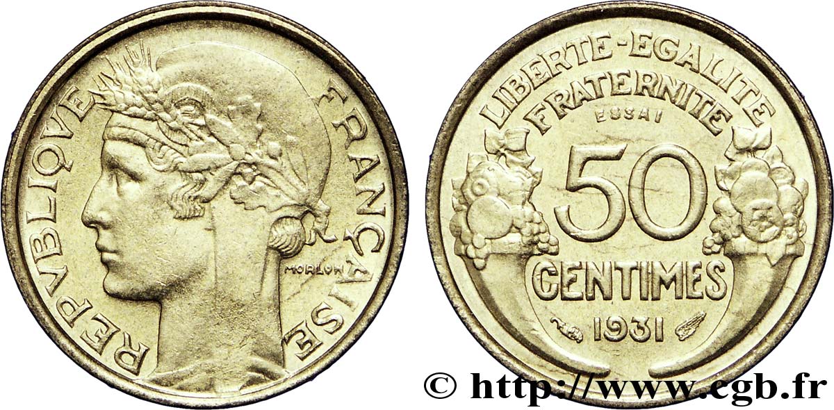 Essai de 50 centimes Morlon 1931 Paris F.192/1 AU 
